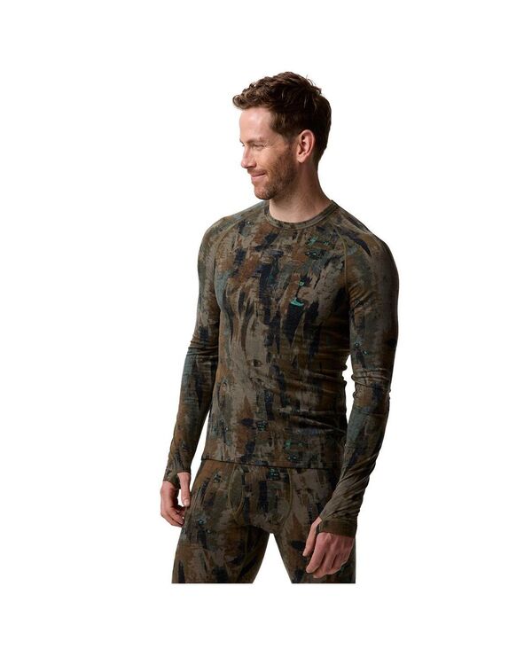 バックカントリー メンズ トップス シャツ Backcountry Men's Cedars RWS Merino Lt-Wt Baselayer Crew Top Lightweight Long Underwear Tops Camo pendula print