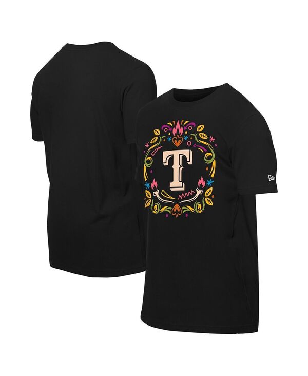 ニューエラ メンズ トップス Tシャツ New Era Men's Black Texas Rangers Da De Los Muertos T-Shirt Black ブラック 10,836円