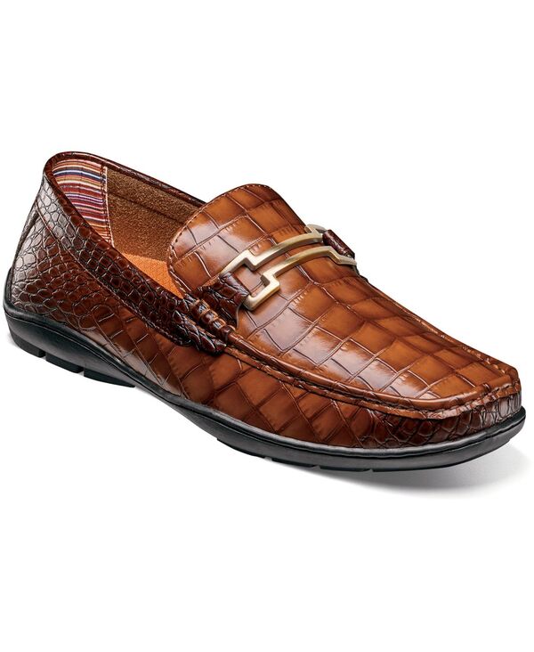 ステイシーアダムス メンズ シューズ スリッポン・ローファー Stacy Adams Men's Embrey Moc Toe Bit Slip On Loafer Cognac|ReVida 店