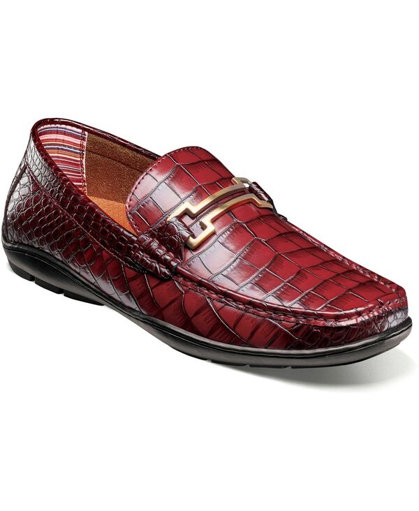 ステイシーアダムス メンズ シューズ スリッポン・ローファー Stacy Adams Men's Embrey Moc Toe Bit Slip On Loafer Wine ワイン