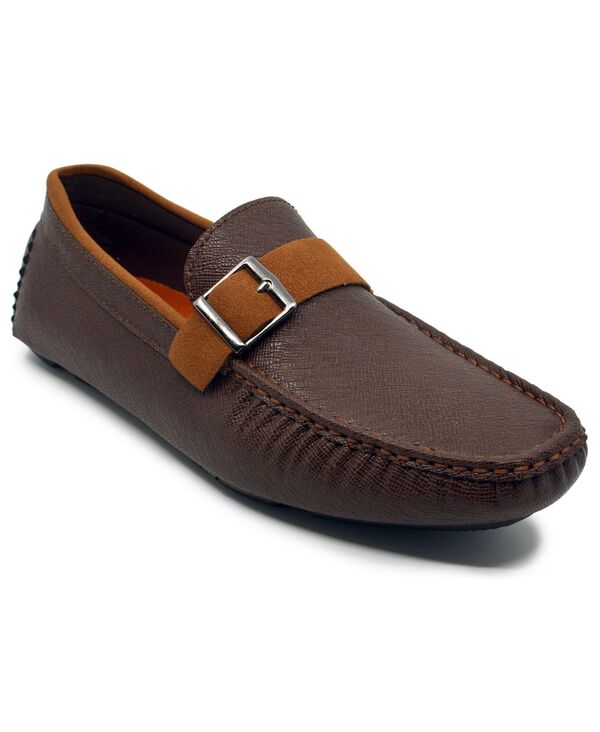アカデミクス メンズ シューズ スリッポン・ローファー Akademiks Men's Dover Slip On Driving Loafers Brown ブラウン|ReVida 店
