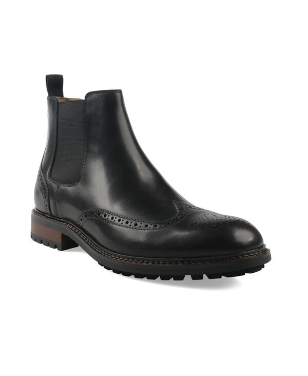 バースリー メンズ シューズ ブーツ・レインブーツ レザー ヒール Bar III Men's Hughgo Leather Pull-On Block Heel Boots Black ブラック 17,005円