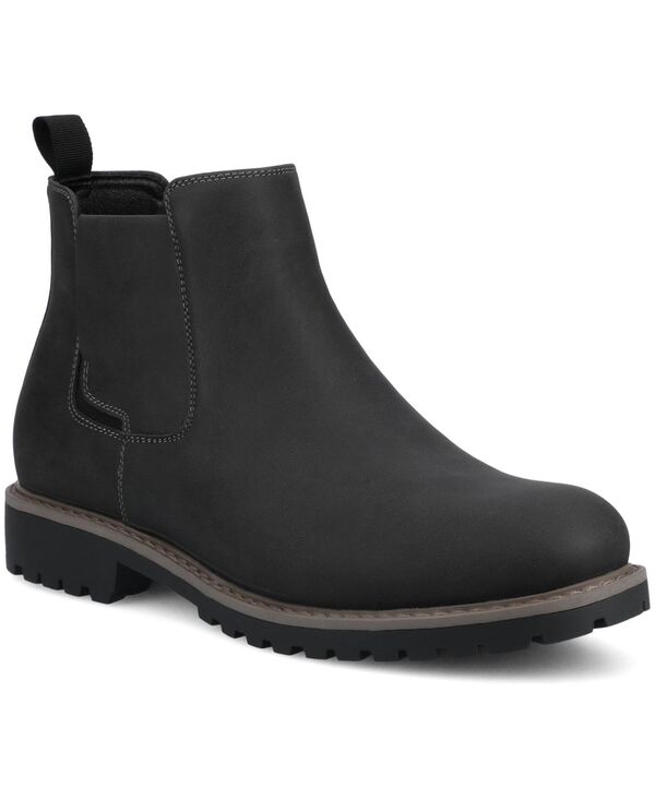 バンス メンズ シューズ ブーツ・レインブーツ チェルシーブーツ チェルシー Vance Co. Men Osmond Comfort Round Toe Chelsea Boots Black ブラック