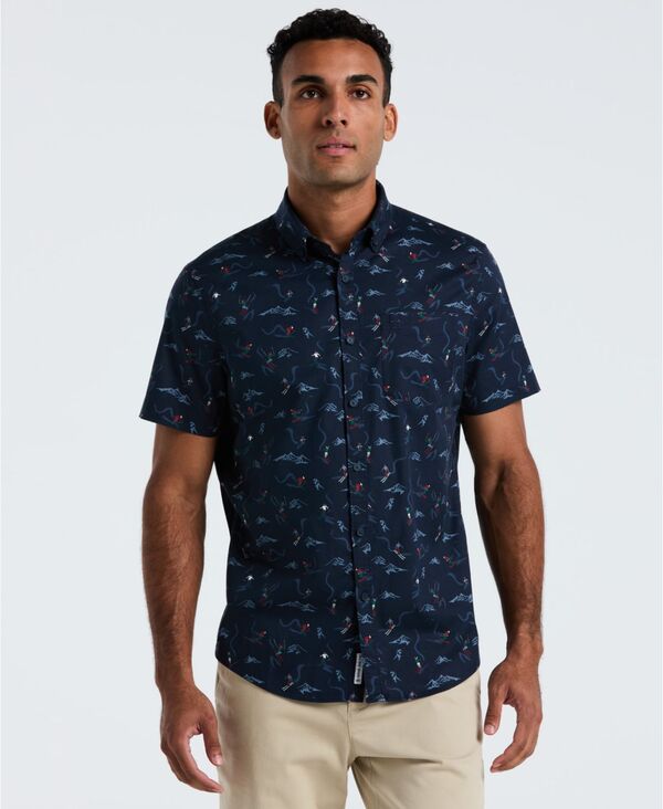 目あたらしいペンギン メンズ トップス プルオーバー 刷り上げる Original Penguin Men\u0027short Sleeve All-Over Print Skiershirt Dark Sapphire サファイア