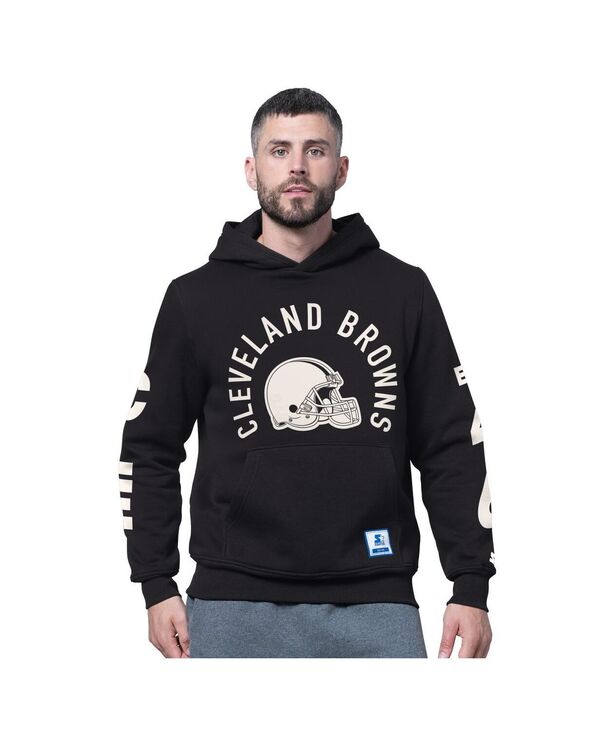 スターター メンズ アウター パーカー・スウェット シャツ フリース Starter Men's Black Cleveland Browns Handoffleece Hoodie Sweatshirt Black ブラック