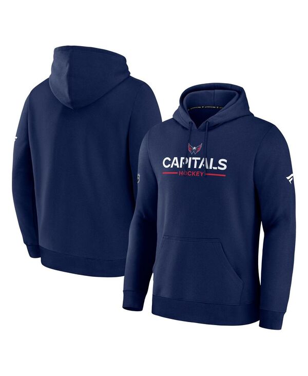 ファナティクス メンズ アウター パーカー・スウェット キャップ Fanatics Men's Navy Washington Capitals Authentic Pro Primary Hoodie Navy ネイビー