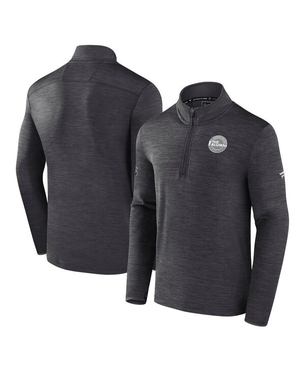 ファナティクス メンズ アウター パーカー・スウェット Fanatics Men's Charcoal NHL Authentic Pro the Alumni Quarter-Zip Hoodie Charcoal チャコール