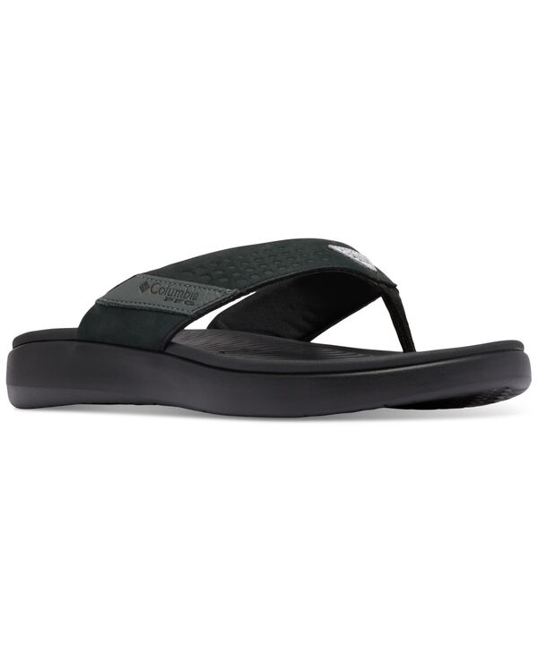 コロンビア メンズ シューズ サンダル レザー Columbia Men's Boatside Leather Lightweight Flip Flop Sandals Black ブラック