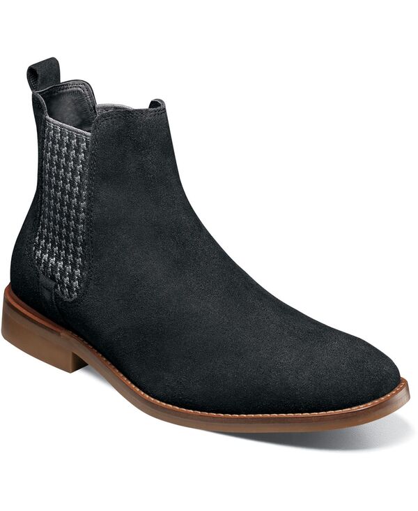 ステイシーアダムス メンズ シューズ ブーツ・レインブーツ チェルシーブーツ チェルシー Stacy Adams Men Gabriel Plain Toe Chelsea Boots Black Suede ブラック