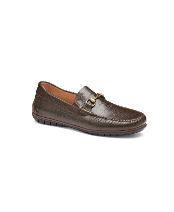 ジョンストンアンドマーフィー メンズ シューズ スリッポン・ローファー Johnston & Murphy Men's Cort 2.0 Bit Loafer Dark brown croc print full grain ブラウン