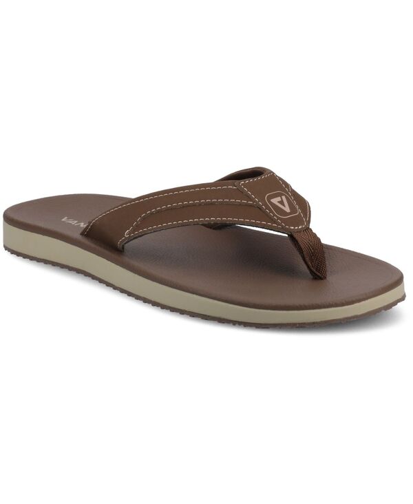 バンス メンズ シューズ サンダル Vance Co. Men's Boyd Comfort Flexible Flip-flop Sandals Chocolate チョコレート|ReVida 店