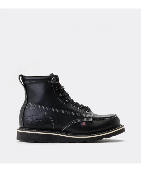 ソログッド メンズ シューズ ブーツ・レインブーツ Thorogood Men American Heritage Midnight 6\" Black Moc Toe Work Boots for Men Black ブラック