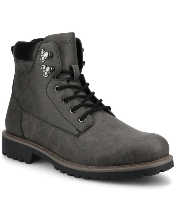 バンス メンズ シューズ ブーツ・レインブーツ アンクル Vance Co. Men's Rogue Round Toe Work Ankle Boots Charcoal チャコール