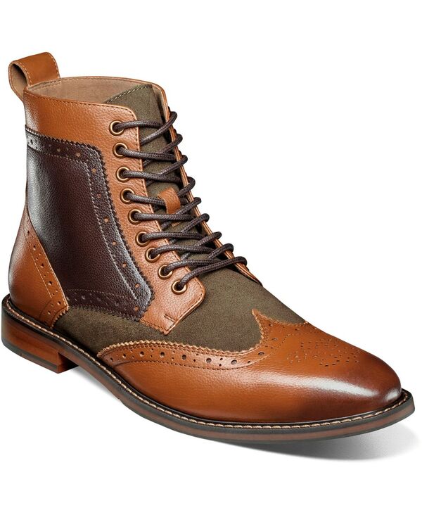 ステイシーアダムス メンズ シューズ ブーツ・レインブーツ ウィングチップ レース Stacy Adams Men Finnegan Wingtip Lace Boots Brown ブラウン