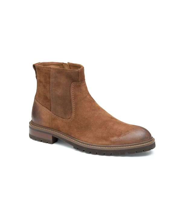 ジョンストンアンドマーフィー メンズ シューズ ブーツ・レインブーツ Johnston \u0026 Murphy Men\u0027s Barrett Zip Boots Brown Waxed Suede 赤銅色