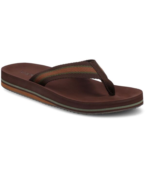 バンス メンズ シューズ サンダル Vance Co. Men's Fontana Comfort Flexible Flip Flop Sandals Brown ブラウン