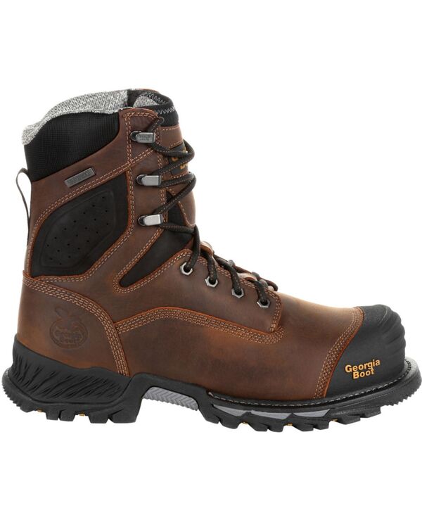 ジョージブーツ メンズ シューズ ブーツ・レインブーツ GEORGIA BOOT Rumbler 8inch Composite Toe Waterproof Work Boot Black and brown 黒いこと