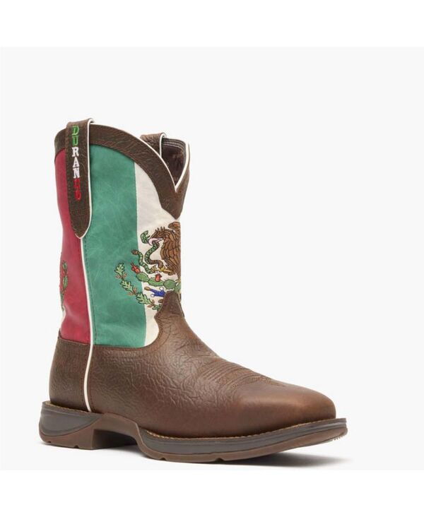 ドゥランゴ メンズ シューズ ブーツ・レインブーツ Tシャツ Durango Men's Rebel by Steel Toe Mexico Flag Western Boot Sandy brown and mexico flag ブラウン