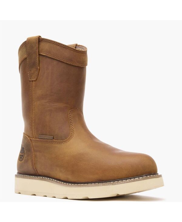 ジョージブーツ メンズ シューズ ブーツ・レインブーツ Tシャツ GEORGIA BOOT Men's Core 37 Wedge 10" Steel Toe Waterproof Pull-On Work Boot Barracuda gold ゴールド｜ReVida 店