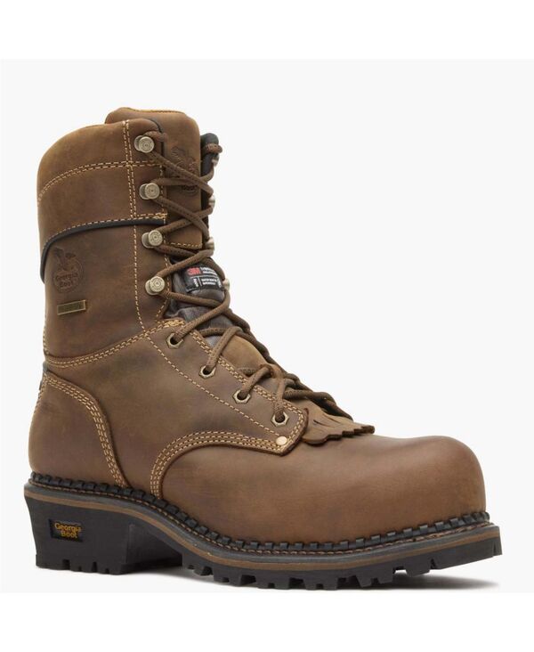 ジョージブーツ メンズ シューズ ブーツ・レインブーツ GEORGIA BOOT Men\u0027s AMP LT Logger Composite Toe Insulated Waterproof Work Boot Brown 赤銅色