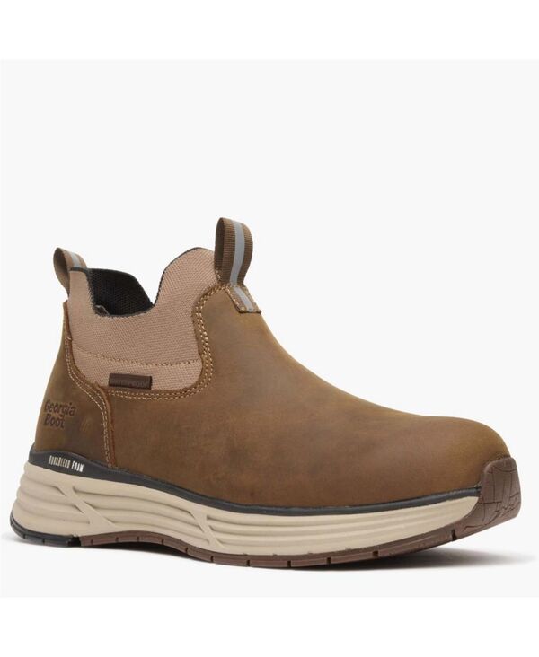 ジョージブーツ メンズ シューズ ブーツ・レインブーツ チェルシー GEORGIA BOOT Men's DuraBlend Sport Waterproof Chelsea Work Boot Brown ブラウン|ReVida 店