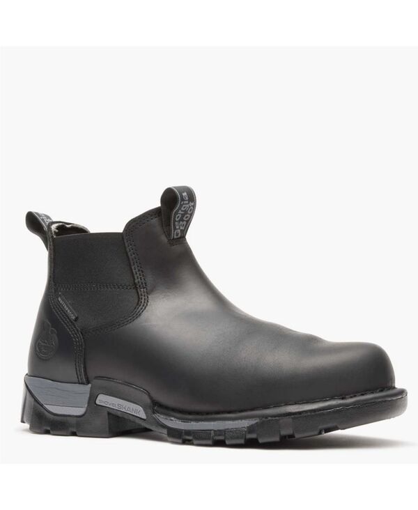ジョージブーツ メンズ シューズ ブーツ・レインブーツ Tシャツ チェルシー GEORGIA BOOT Men's Eagle One Steel Toe Waterproof Chelsea Boot Black ブラック｜ReVida 店
