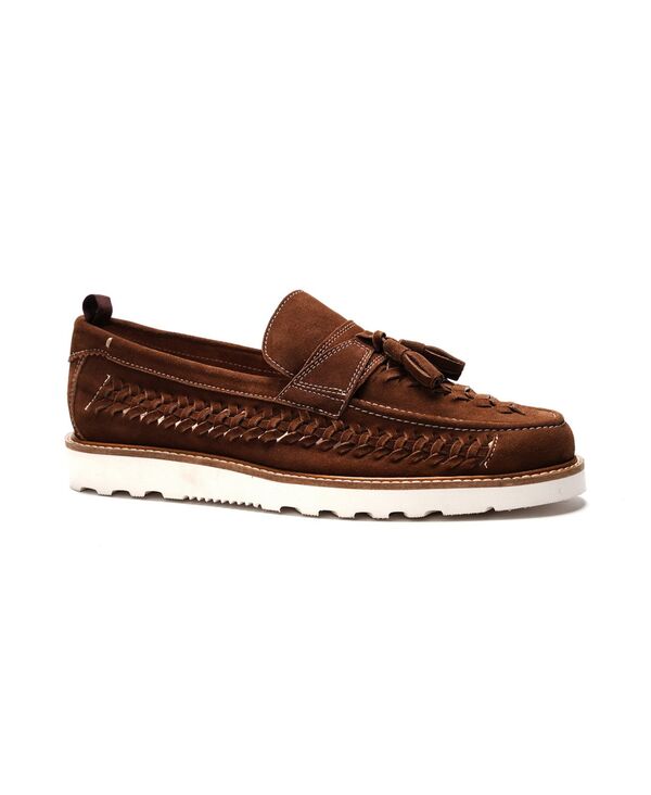 カルロスサンタナ メンズ シューズ スリッポン・ローファー Carlos by Carlosantana Men's Zenith Tasseloafers Dark brown suede ブラウン