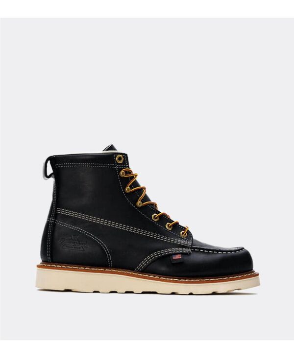 ソログッド メンズ シューズ ブーツ・レインブーツ Thorogood Men American Heritage 6\" Black Moc Toe Work Boots for Men Black ブラック