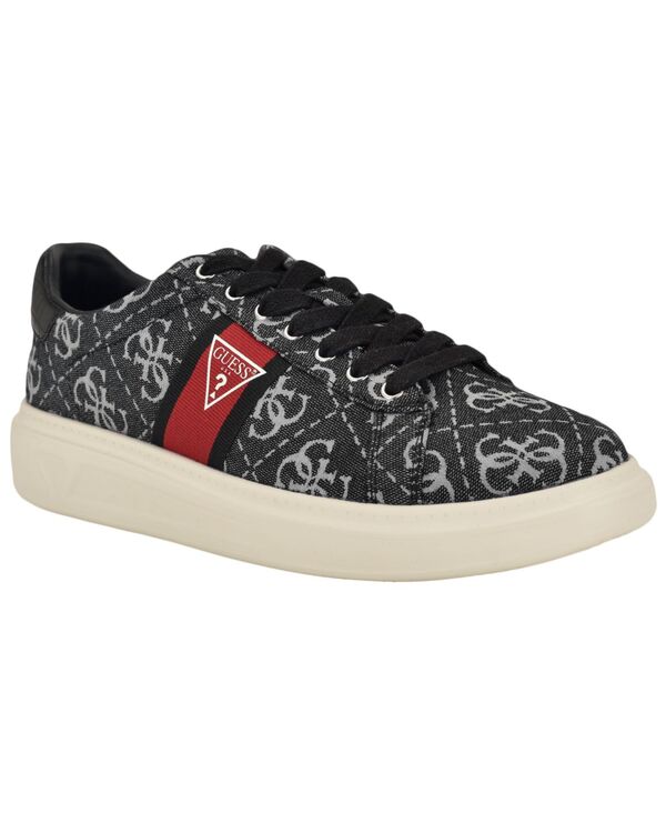 ゲス メンズ シューズ スニーカー レース GUESS Men's Caffen Branded Lace-Up Casual Sneakers Black Logo Multi ブラック