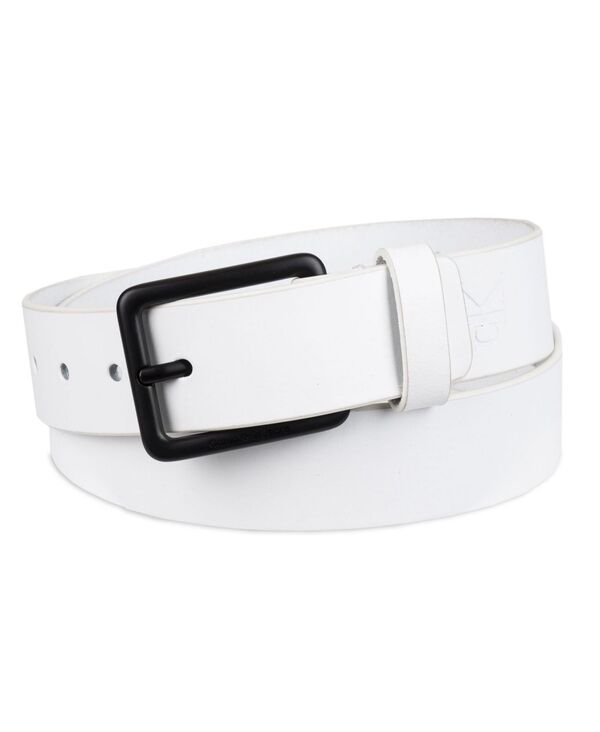 カルバンクライン メンズ アクセサリー ベルト レザー Calvin Klein Men's Genuine Leather Casual Bridle Belt White ホワイト