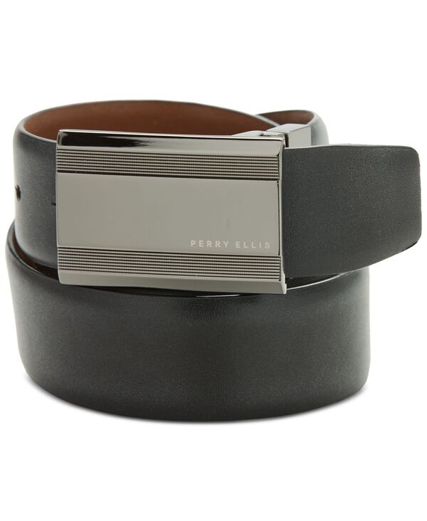 ペリーエリス メンズ 付属品 胴締め ロゴタイプ Perry Ellis Portfolio Men\u0027s Black Logo-Buckle Belt Oxford 黒いこと