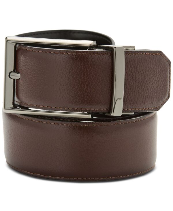 ペリーエリス メンズ 付属品 胴締め Perry Ellis Portfolio Men\u0027s Double-Stitch Belt Dark Brown 赤銅色