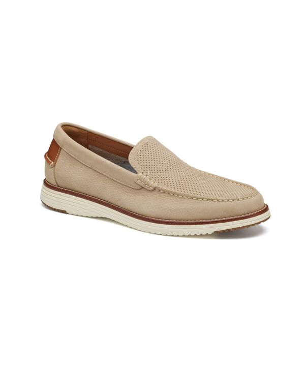 ジョンストンアンドマーフィー メンズ シューズ スリッポン・ローファー Johnston & Murphy Men's Upton Perforated Venetian Loafer Taupe nubuck トープ