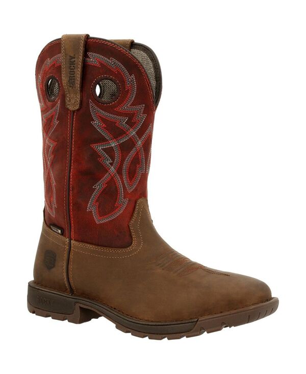 ロッキー メンズ シューズ ブーツ・レインブーツ Tシャツ ROCKY Men's Legacy 32 Steel Toe Waterproof Western Bootan red レッド