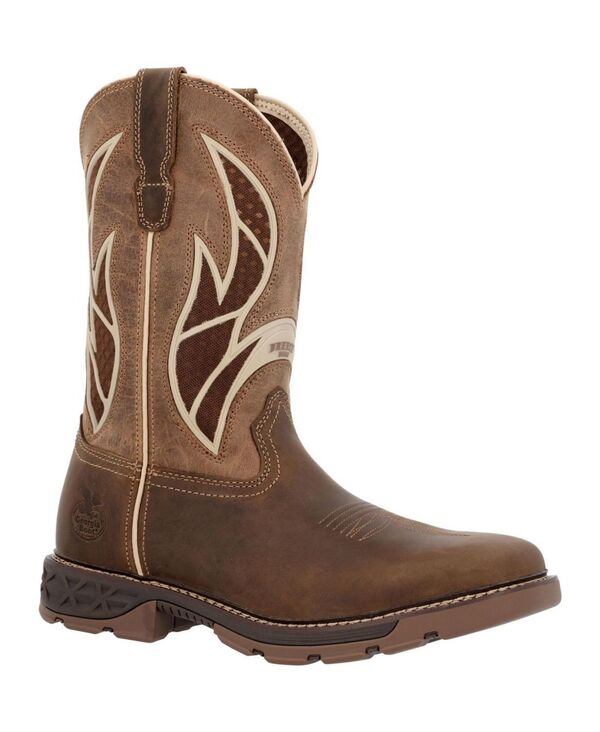 ジョージブーツ メンズ シューズ ブーツ・レインブーツ GEORGIA BOOT Men\u0027s Carbo-Tec FLX Alloy Toe Pull-on with InsulKul Work Boot Brown tan 赤銅色