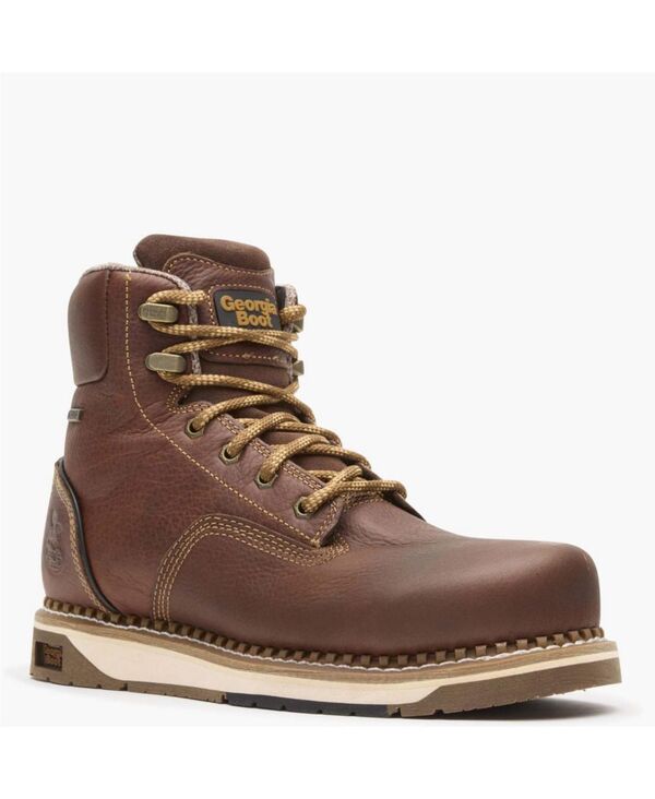 ジョージブーツ メンズ シューズ ブーツ・レインブーツ プルオーバー GEORGIA BOOT AMP LT Wedge Steel Toe Waterproof Work Boot Brown 赤銅色