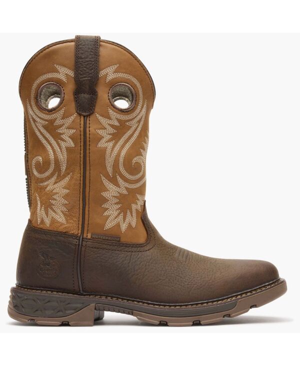 ジョージブーツ メンズ シューズ ブーツ・レインブーツ GEORGIA BOOT Men\u0027s Carbo-Tec FLX 11\" Waterproof Pull On Work Boot Brown and orange オレンジ色"
