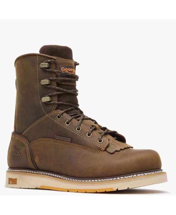 ジョージブーツ メンズ シューズ ブーツ・レインブーツ GEORGIA BOOT AMP LT Wedge Waterproof Work Boot Brown 赤銅色