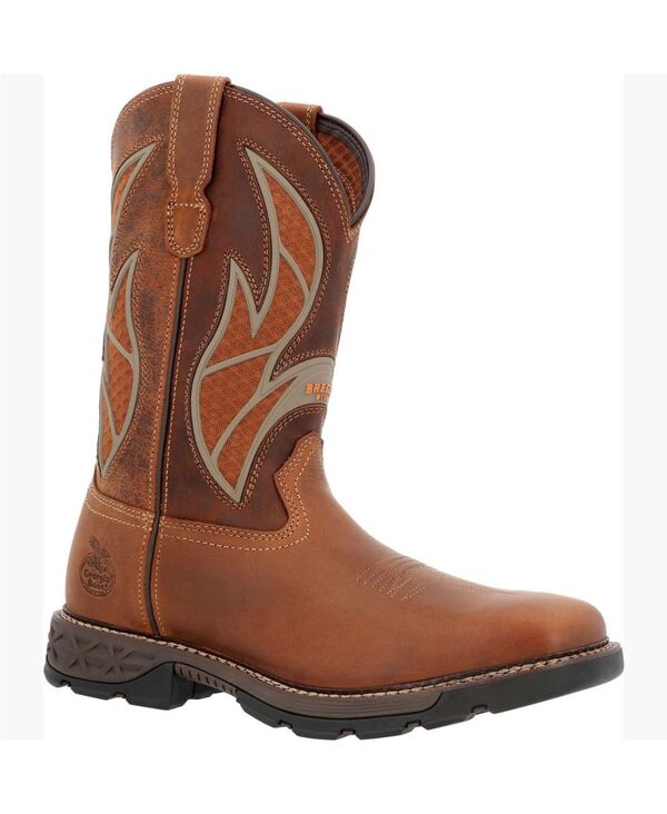 ジョージブーツ メンズ シューズ ブーツ・レインブーツ GEORGIA BOOT Men\u0027s Carbo-Tec FLX Pull-on with InsulKul Work Boot Brown 赤銅色
