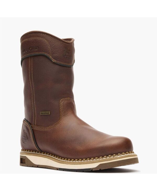 ジョージブーツ メンズ シューズ ブーツ・レインブーツ GEORGIA BOOT Men\u0027s AMP LT Wedge Waterproof Pull On Work Boot Brown 赤銅色