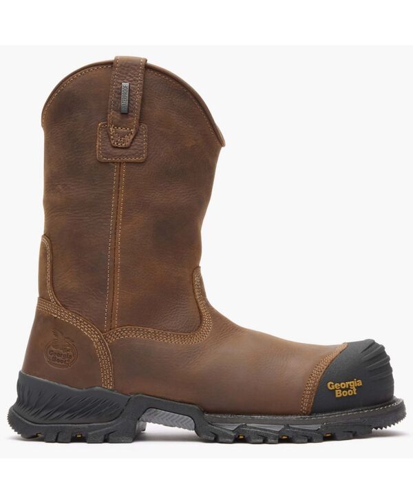 ジョージブーツ メンズ シューズ ブーツ・レインブーツ GEORGIA BOOT Men\u0027s Rumbler Composite Toe Waterproof Pull-on Work Boot Black and brown 黒いこと