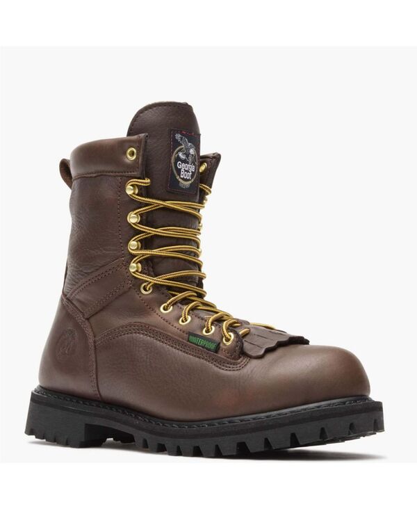 ジョージブーツ メンズ シューズ ブーツ・レインブーツ スピード競技 GEORGIA BOOT Men\u0027s Lace-to-Toe Waterproof Work Boot Chocolate 黒茶
