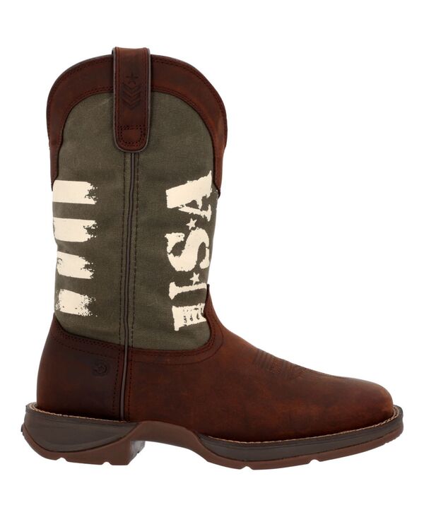 ドゥランゴ メンズ シューズ ブーツ・レインブーツ プリント Durango Men's Rebel by Army Green USA Print Western Boot Brown and army green グリーン