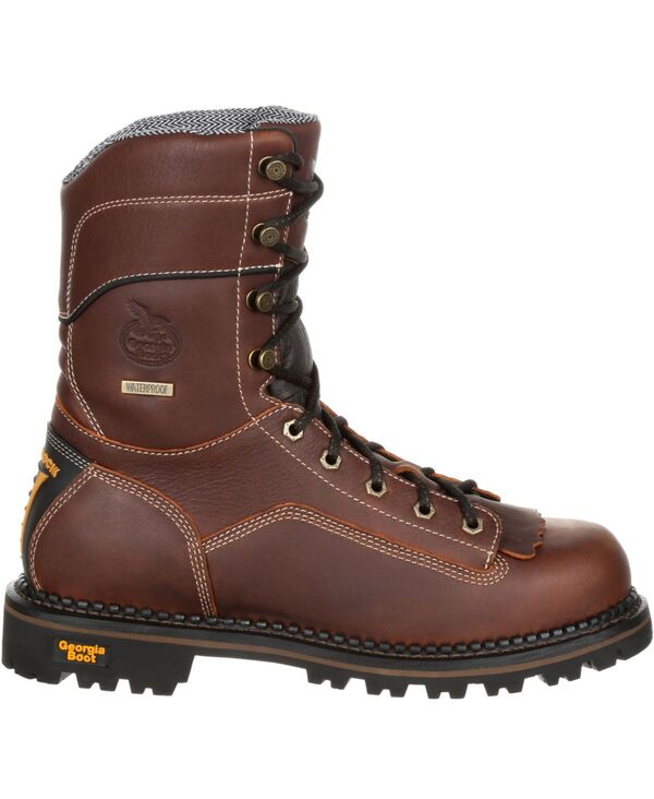 ジョージブーツ メンズ シューズ ブーツ・レインブーツ ヒール GEORGIA BOOT AMP LT Logger Low Heel Waterproof Work Boot Brown ブラウン