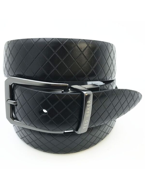 テッドベーカー メンズ 付属品 胴締め なめし革 Ted Baker Men\u0027s Black Embossed Leather Belt Black 黒いこと