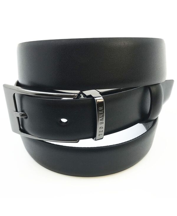 テッドベーカー メンズ 付属品 胴締め なめし革 Ted Baker Men\u0027s Reversible Double Loop Leather Belt Black 黒いこと