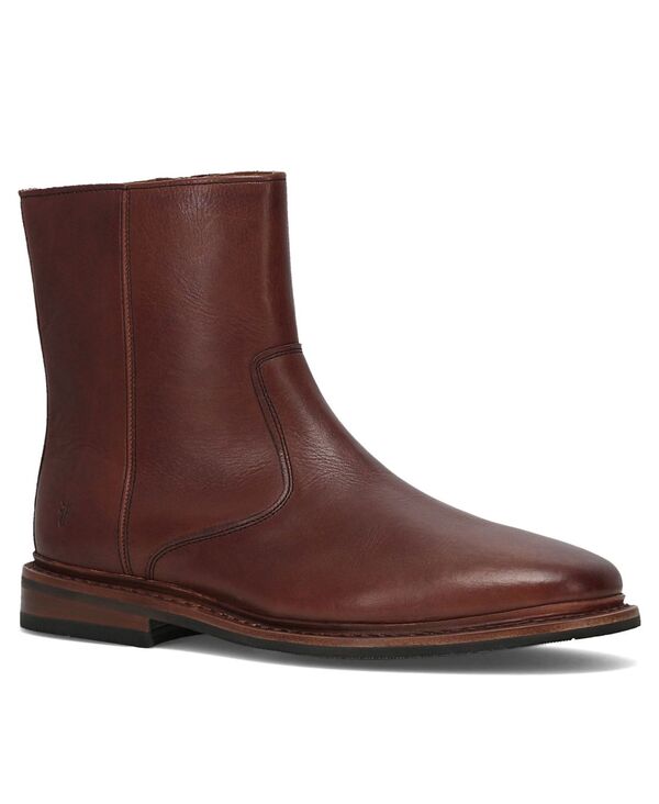 飛球 メンズ シューズ ブーツ・レインブーツ アンクル Frye Men\u0027s Paul Inside Zipperound Toe Ankle Boots Brown 赤銅色