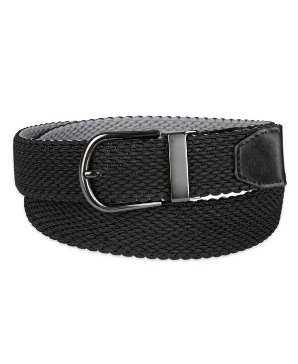 電話を掛けるハーン メンズ 付属品 胴締め Cole Haan Men\u0027s Two-インチ-One Reversible Braided Stretch Belt Black/Gray 黒いこと