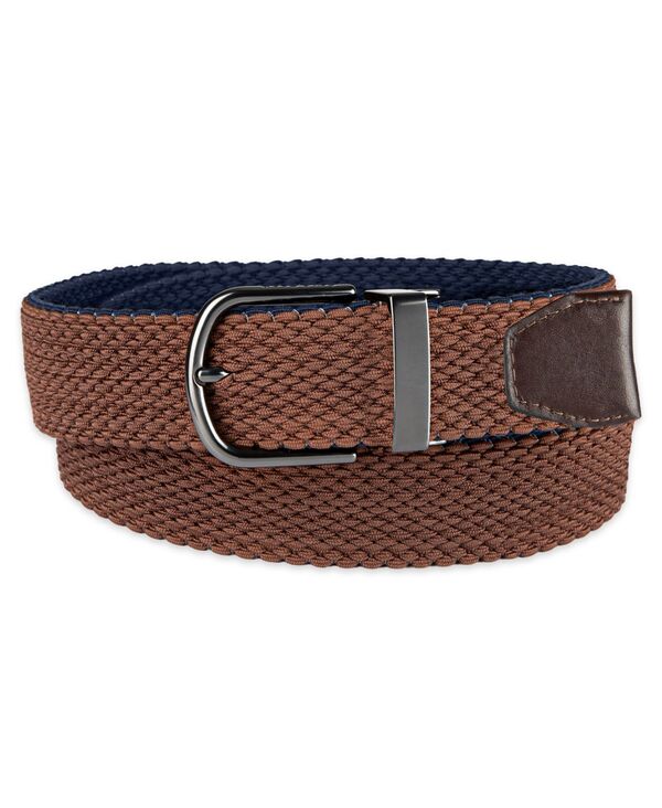 電話を掛けるハーン メンズ 付属品 胴締め Cole Haan Men\u0027s Two-インチ-One Reversible Braided Stretch Belt Brown/Navy 米国海軍