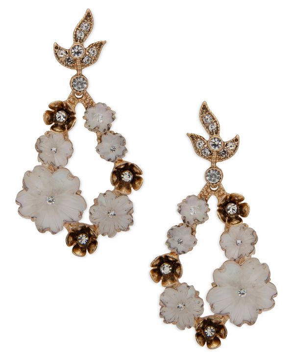 レディース ホットセール Flower 店 送料無料 ピアス イヤリング White Revida Mother Of Pearl Drop アクセサリー Whiteジュエリー アクセサリー サイズ交換無料 ピアス イヤリング ローナ リリー レディース Open White Crystal ローナ リリー Flower Gold Tone